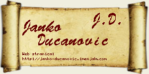 Janko Ducanović vizit kartica